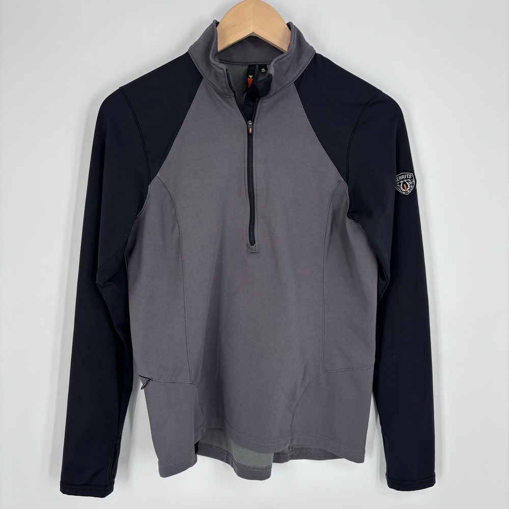 Kerrits Performance Equestrian 1/4 Zip Fleece Lined Pullover Women M Gray Riding